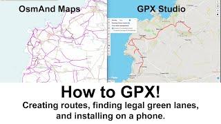 How to GPX Creating gpx routes and installing on iPhone. GPX studio. OsmAnd Maps app.