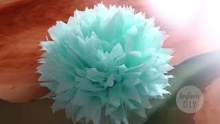 Flowers from napkins tissue paper or paper towels. Super easy How to make pom-pom flowers.