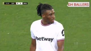 Mohammed Kudus INSANE DRIBBLING vs Bayer Leverkusen ¦ He had the only shot on target for West Ham