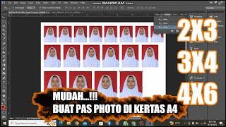 cara buat pas foto ukuran 2x3 3x4 dan 4x6 di kertas A4 bagi pemula di photoshop