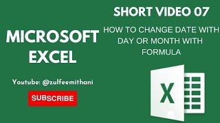 How toChange date with day or month#youtube #excelworld #trending #msofficeexcel #exceltech #windows