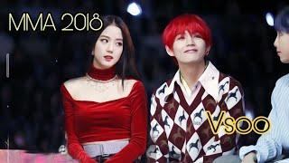 V & Jisoo being nervous to each other MMA2018 VSOO