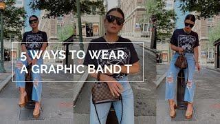 5 WAYS TO WEAR A GRAPHIC BAND T-SHIRT  JULIA MARIE B