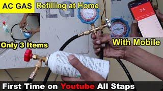 how to refill Split AC gas at home car ac gas refilling R22 R134 ac gas charging Top-up in AC