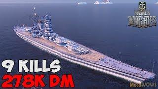 World of WarShips  Musashi  9 KILLS  278K Damage - Replay Gameplay 4K 60 fps