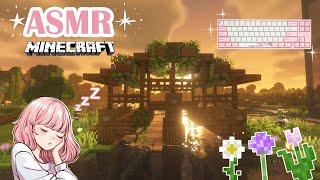 ASMR  Minecraft  - Bridge build + naming axolotls   Whispered and keyboard sounds 