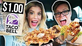 $1.00 Taco Bell Challenge Trying Every Item on the Taco Bell Dollar Cravings Menu