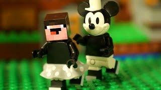 Mickey Mouse vs Lego Minecraft Noobik - Stop Motion