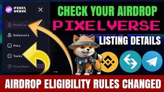 Pixelverse Airdrop - Claim PIXELVERSE Coins  PIXFI Listing Updates   Withdraw on Exchange - Hindi