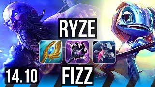 RYZE vs FIZZ MID  8 solo kills  NA Master  14.10