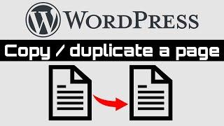 How to copy  duplicate a page or post in Wordpress Quick & easy tutorial.