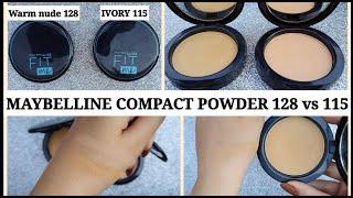 Maybelline fit me compact powder shades  Warm nude 128 vs Ivory 115  For medium to fair skintone