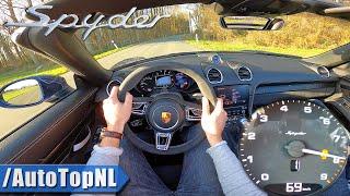 PORSCHE 718 SPYDER  8000RPM 4.0 420HP  POV Test Drive by AutoTopNL