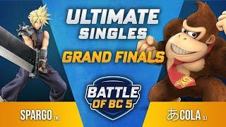 Sparg0 Cloud vs あcola Donkey Kong PyraMythra - Ultimate Singles Grand Final - Battle of BC 5
