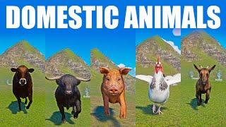 Domestic Animals Speed Race in Planet Zoo included Jersey Cattle Chicken  Pig Goat