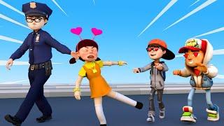 Rich Doll Squid Game and Nick LOVE CURSE - Scary Teacher 3D Police Nick Forbidden Love Animation
