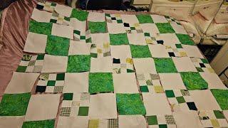 Adapted Irish Chain Quilt part 2. #quilting #recycling #patchwork