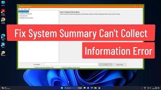 Fix System Summary Cant Collect Information  Cannot Access The Windows Management Instrumentation