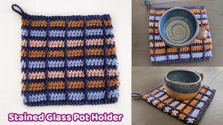 Crochet the Stained Glass Pot Holder - Complete Tutorial - Pot Holders Galore Crochet Along 2023