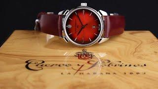 Cuervo Y Sobrinos Asturias Red Dial  Historiador Case Swiss Watch Cuban Heritage