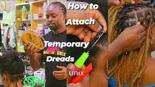 Perfect & Detailed Way to Install Coloured Temporary Dreads On Long Hair .
