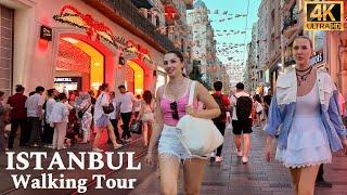 Istanbul Türkiye Nightlife Istiklal Street Taksim Square 4K Walking Tour