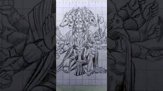 Punchamukhi Hanuman ji outline drawing  #drawing #art #hanuman #youtubeshorts #shorts #shorts