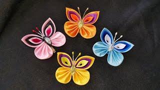 Satin ribbon butterfly  Handmade gift ideas  Kanzashi  DIY crafts