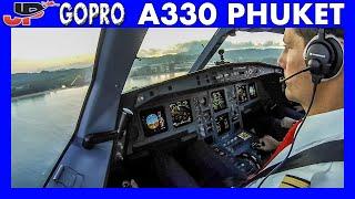 Airbus A330 landing at Phuket Thailand  Flight Deck GoPro View