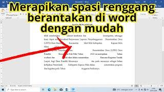 Cara memperbaiki spasi renggang di word dengan mudah  Spasi berantakan #spasirenggang