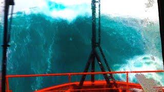 Ship in Storm  Multiple MONSTER WAVES Hit Recuse Vessels Windows in the North Sea Until End