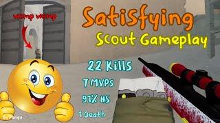 Satisfying Scout Gameplay 22 kills 7 MVPs Roblox Counter Blox