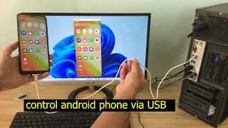 langsung mengontrol ponsel Android melalui USB