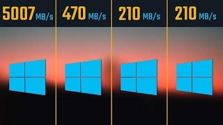 NVMe M.2 PCIe 4.0 vs. SSD vs. SSHD vs. HDD - Windows installation