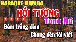 Hồi Tưởng Karaoke Tone Nữ  Am  Nhạc Sống Rumba  Trọng Hiếu