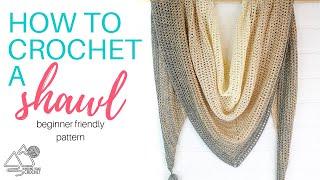 How to Crochet Triangle Shawl Beginner Friendly Crochet Pattern Step by Step Tutorial Right Handed