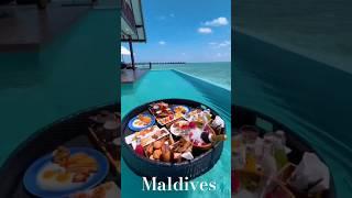#maldives Floating #breakfast #romantic #romance #love #lovestatus #wow #beach #travel #best