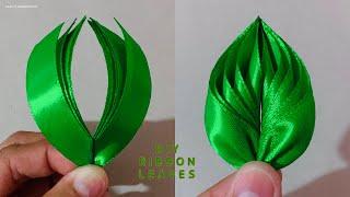 D.I.Y. Satin Ribbon Leaves - Tutorial - Handmade diy ribbon leaf - Crafts &Ribbon Art