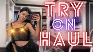 4K No Bra  Transparent Black Top  Try On Haul with Amelia