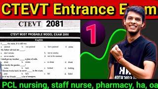 Ctevt entrance exam model questions 20812080 staff nurse PCL nursing entrance exam model questions