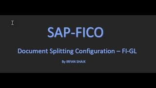 Document splitting Configuration in SAP