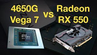 Ryzen 5 4650G Vega 7 vs Radeon RX 550 Gaming Test - 1080p in 6 Games