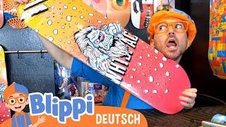 Blippi lernt Skatebaord fahren mit Shaun White   Blippi Deutsch -  Abenteuer und Videos für Kinder