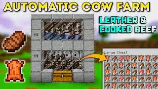 Automatic Cow Farm In Minecraft 1.19  Leather & Cooked Beef Farm In Minecraft PEBedrockJava