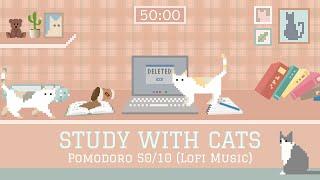 Study with Cats  Pomodoro timer 5010  Soft lofi + Cat animation for a stress-free study session