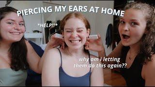 MY FRIENDS PIERCED MY EARS *with an $8 amazon kit*