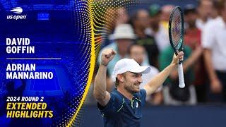 David Goffin vs. Adrian Mannarino Extended Highlights  2024 US Open Round 2