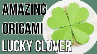 DIY Paper leaf clover   Origami Lucky clover  Shamrock