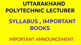 UTTARAKHAND POLYTECHNIC MATHEMATICS LECTURER EXAM II SYLLABUS II BOOKS