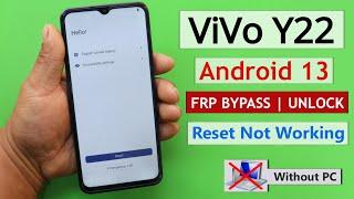 Vivo Y22 Android 13 Frp Unlock  Bypass Google Account Lock - Reset Not Working  Without Pc 2023